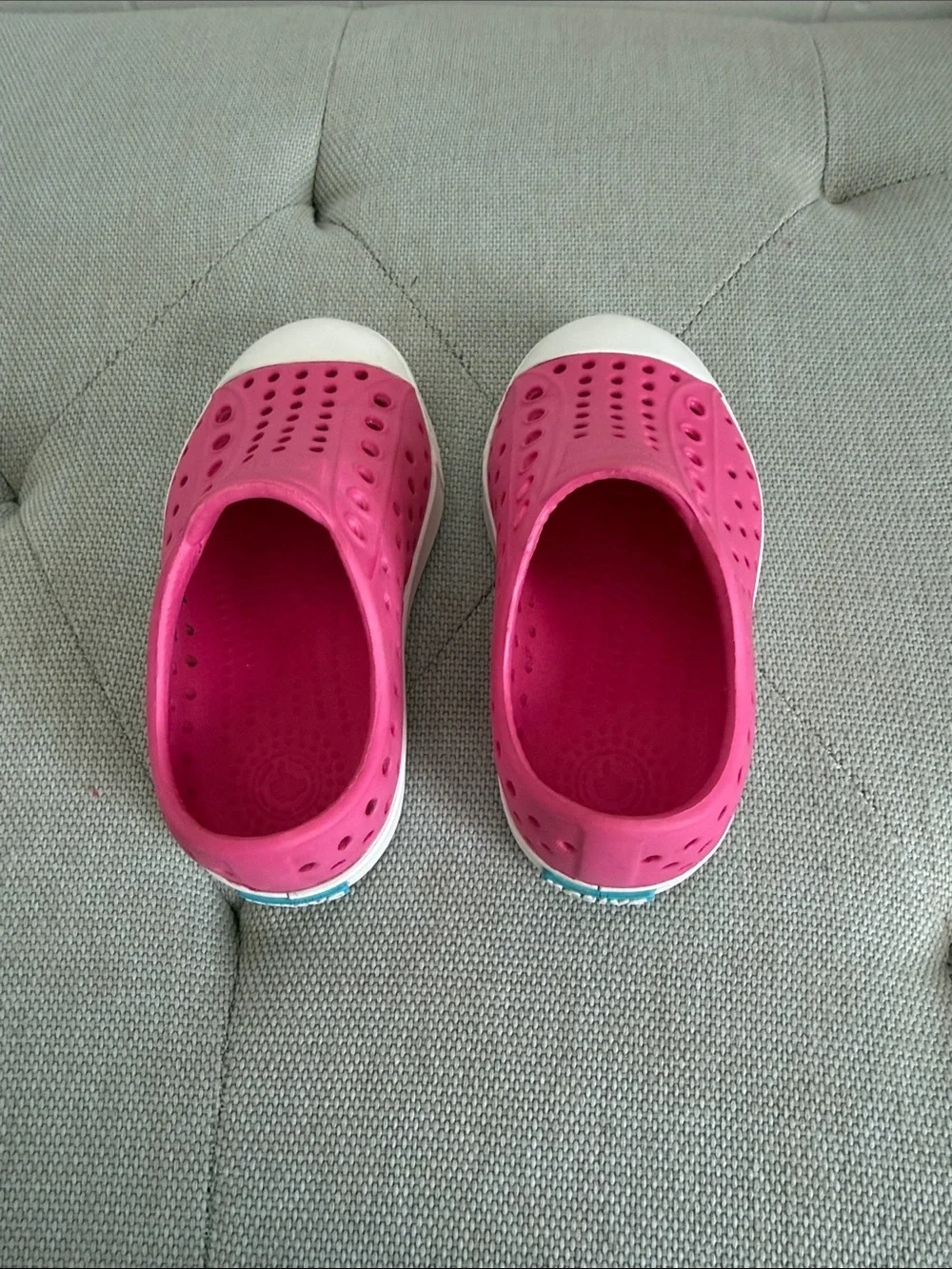 Native Kids Slip-On Water Shoes in Bright Pink with White Toe